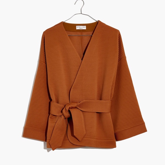 Madewell Texture & Thread Quilted Wrap Jacket in Golden Pecan, Size XS - Picture 1 of 7